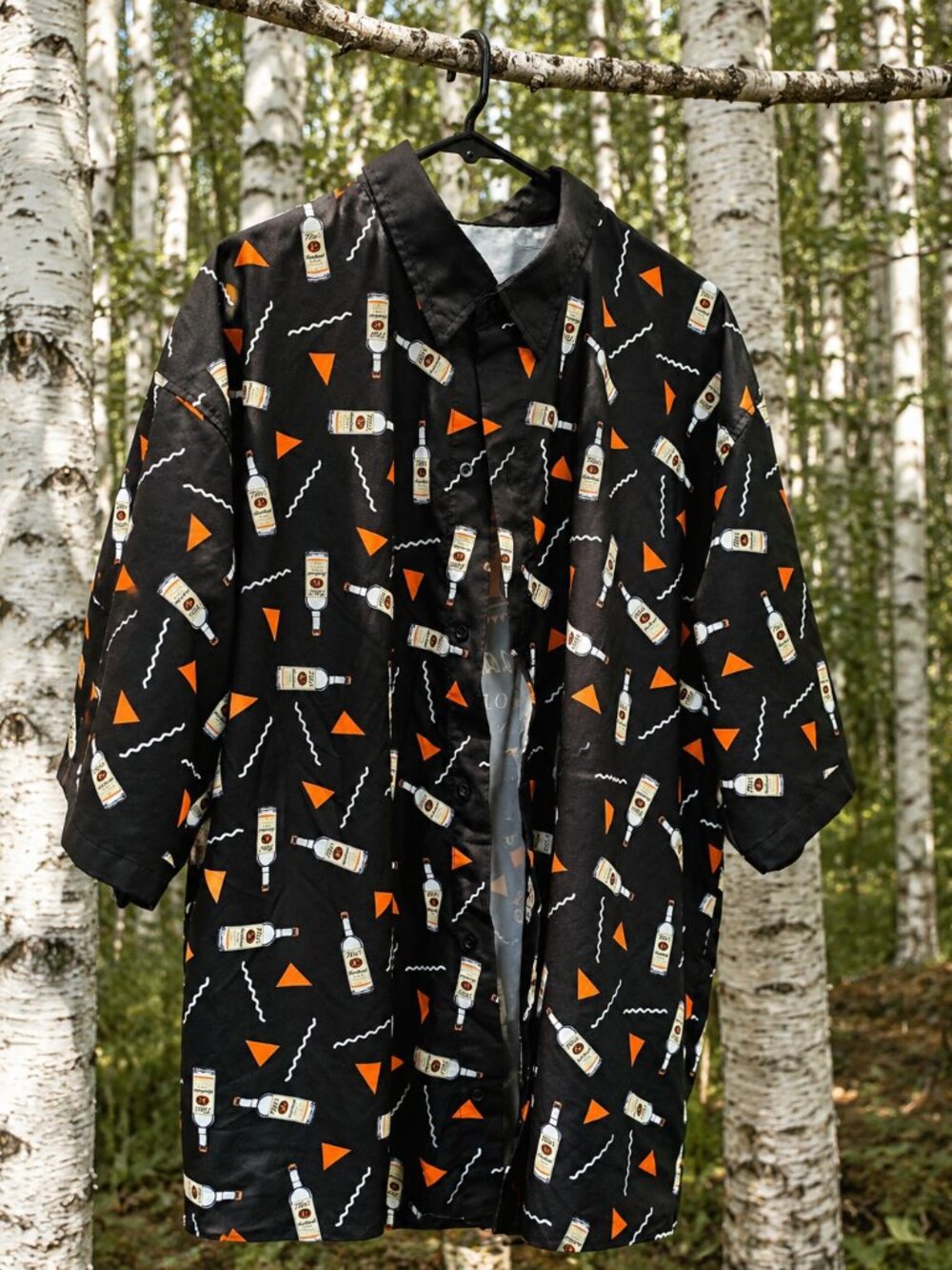 Tito’s Handmade Vodka Button Up Shirt Black Orange Graphic Party Shirt 3XL